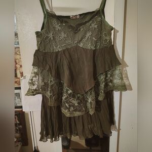 Beautiful Vintage "Via Vai" Boho.Pesant Top (M) Lot of Layers Laces & Linens